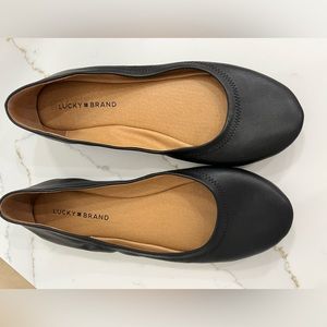 Lucky Brand Black Leather Emmie Ballet Flats
